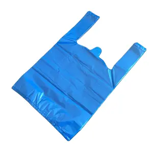 HDPE/LDPE Material Singlet Handle Vest Carrier Plastic Bags / T-shirt Plastic Bag With Custom Logo