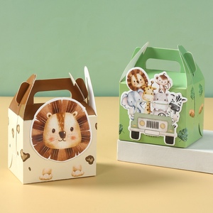 Jungle Animal papier boîte à bonbons fête d'<span class=keywords><strong>anniversaire</strong></span> décoration cadeau emballage boîte sauvage un bébé douche cadeau boîte pour enfants <span class=keywords><strong>anniversaire</strong></span> - Product Image 4