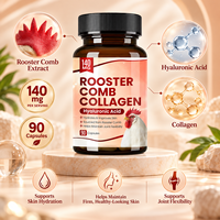 Collagène de Comb au Poulet OEM Premium avec Acide Hyaluronique et Vitamines en Capsules, 60 Comprimés pour l'Hydratation de la Peau et le Soutien Articulaire