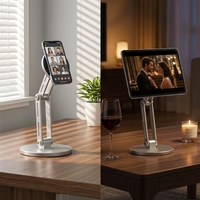 Support magnétique pliable rotatif à 360° pour tablette et téléphone, support de bureau en alliage d'aluminium, aimant puissant, visionnement ergonomique, portable, voyage