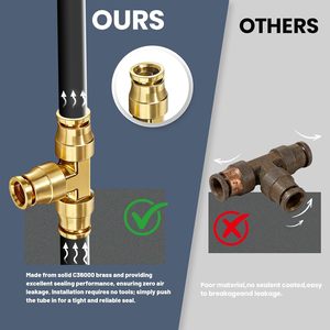 Raccords à compression en laiton C36000 DOT, raccords rapides, <span class=keywords><strong>tuyau</strong></span> de <span class=keywords><strong>frein</strong></span> pneumatique haute pression, <span class=keywords><strong>raccord</strong></span> à compression pour camion et remorque - Product Image 6