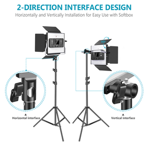 Aviation Aluminium <span class=keywords><strong>Neewer</strong></span> <span class=keywords><strong>2</strong></span> Packs 660 LED Lumière Vidéo Avec APP Contrôle Photographie Kit D'éclairage Vidéo Avec Supports De Lumière - Product Image 2