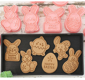 Set di stampini per <span class=keywords><strong>biscotti</strong></span> Easter 3D Cartoon uovo coniglietto stampo biscotto per cottura fondente - Product Image 5