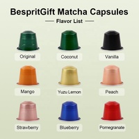 Capsules de thé vert matcha compatibles Nespresso en gros, capsules de thé vert à la fraise personnalisées sous marque privée, usine de capsules de thé en vrac OEM