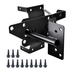 iso9001认证工厂黑色粉末涂层钢自锁自动重力杆栅栏门闩