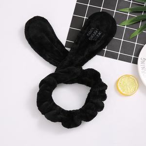 فتيات حروف أنثوية أفخم فرو مكياج لغسيل الوجه أغطية رأس توربان سبا سلك أرنب عقال ملتوية للأذن للنساء المصمِّم - Product Image 6