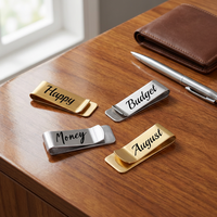Promotion Usine : Nouveaux Clips à Cravate, Boutons de Manchette et Pinces à Billets Personnalisés en Acier Inoxydable Poli et Brossé avec Logo sur Mesure pour Hommes