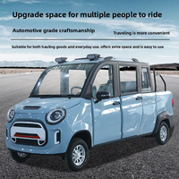 Véhicule électrique à quatre roues entièrement fermé, nouvelle énergie, avec deux rangées de pick-up pour le transport de marchandises et une utilisation active
