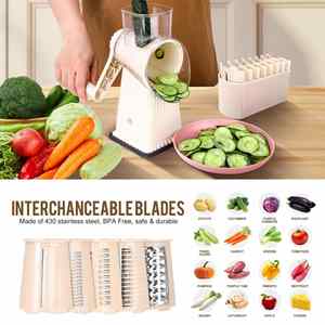Multi-Function Manual Stainless Steel <b>Vegetable</b> <b>Cutter</b> with Easy Clean Design Hand Roller Kitchen Tool PP Plastic Construction - Product Image 2