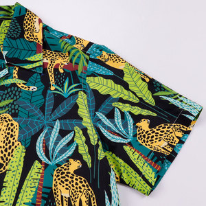 Camisa hawaiana <span class=keywords><strong>De</strong></span> Havaiana para <span class=keywords><strong>hombre</strong></span>, Camisa suelta <span class=keywords><strong>De</strong></span> manga corta con estampado <span class=keywords><strong>De</strong></span> selva tropical, informal, para playa - Product Image 4