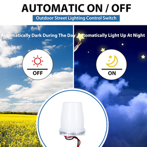 Interrupteur photoélectrique thermique CNRIYA ASC-2210T 10A, marche/arrêt automatique jour/nuit, LED 1000W, IP54/IP44, 120V, temporisation 30-120s, résistant aux UV, ABS 12mm - Product Image 4