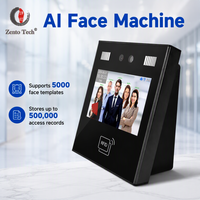 Machine de contrôle d'accès par reconnaissance faciale IA, reconnaissance en 0,2s, capacité de 5000 utilisateurs, terminal d'accès par identification faciale TCP/IP Wifi pour bureau et école