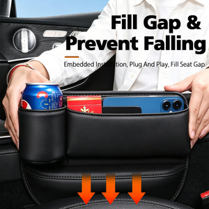 Organizador Premium para Espacio entre Asientos de Coche, Universal, de Cuero PVC, con Portavasos y Espacio de <span class=keywords><strong>Almacenamiento</strong></span> para Teléfono - Product Image 4