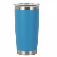 Gobelets isothermes personnalisés pour café, 20 oz, double paroi, en acier inoxydable 18/8, avec couvercle, pour la salle de sport