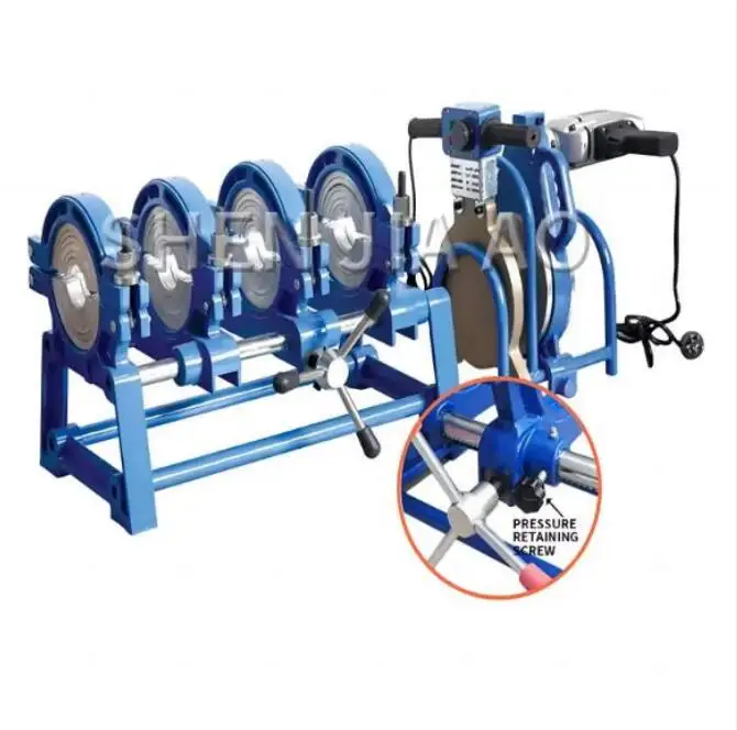Chinesische Fabrik neu DN63-1000 mm blaue Farbe Elektrofuß-PE-Rohrschweißmaschine mit Motor und Pumpkernkomponenten