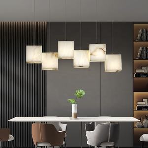 Дизайнерская роскошная люстра из натурального мрамора, маленькая лампа из белого мрамора для ресторана, спальни, кабинета, бара - Product Image 4