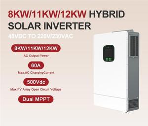 เครื่องแปลงพลังงานแสงอาทิตย์แบบไฮบริดคลื่นไซน์บริสุทธิ์ 48V 8Kw 11Kw 12Kw สำหรับระบบออฟกริด พร้อมระบบควบคุมการชาร์จแบบคู่ MPPT กำลังไฟ 220V โซลาร์ไฮบริด SMP ไฮบริดโซลาร์อินเวอร์เตอร์ - Product Image 2