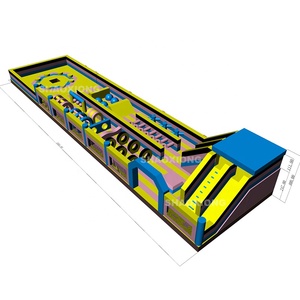 商業用インフレータブル遊具、障害物コース付き滑り台とメルトダウンゲームを備えたテーマパーク、インフレータブルパーク - Product Image 2