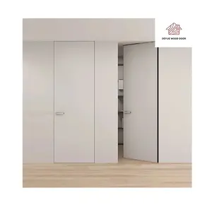 fiush door for your house or villa with hidden sliding door system Painting process you can paint by yourself interior door