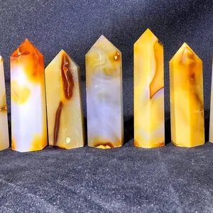 Natural Stone Crystal Tower Point Agate Healing Stones Quartz Crystal Wand Point Fengshui