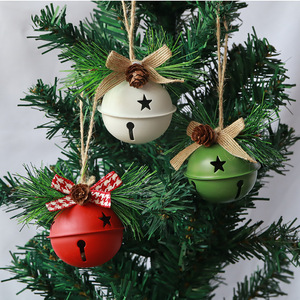 Decorazioni Natalizie per Finestre, Ornamenti per Alberi, Pigne, Bacche Rosse, Accessori, Decorazioni Transfrontaliere, Ciondolo Campana in Ferro - Product Image 2