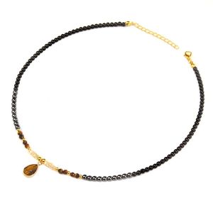 Vente chaude Pierre De Guérison Naturelle Simple Coupe <span class=keywords><strong>Millet</strong></span> Perle Collier Pendentif Réglable Ras Du Cou Bijoux Accessoires Pour Femmes Filles - Product Image 6