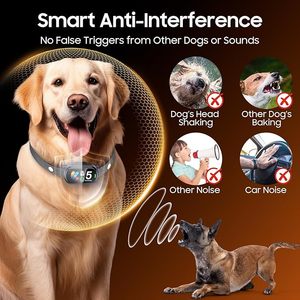 Automatisches Anti-Bell-Halsband mit 4 Trainingsmodi, IPX7 Wasserdicht, Hunde-Erziehungshalsband mit TFT-Farbbildschirm, Metallgitterband und Bellzähler - Product Image 4