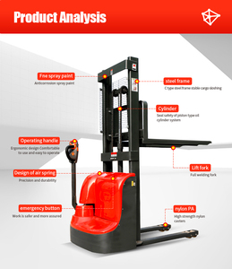 China Hydraulische Walkie Elektrische Wandelen <span class=keywords><strong>Straddle</strong></span> Stapelaar Heftruck Stapelaar Vorkheftruck - Product Image 5