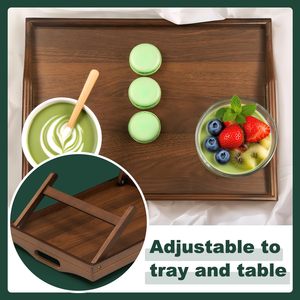 침대 테이블 소파용 접이식 다리가 있는 대나무 아침 식사 트레이 테이블 - 접이식 다리가 있는 대나무 식사 및 노트북 트레이 - Product Image 2