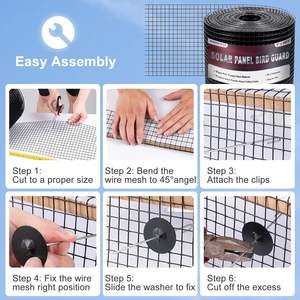 4 inch zonnepaneel vogelnet 1/2''x1/2'' PVC gecoat gelast draadgaas vogelnest fysiek blokkeerend vogelnet voor zonnepaneel - Product Image 5