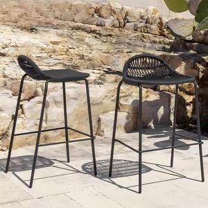 Nordic Rope Rattan aluminum Waterproof Dinning <b>Chair</b> Patio Restaurant Aluminium <b>Stackable</b> Outdoor bar <b>Chair</b> for Garden hotel - Product Image 2