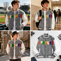 Patch brodé personnalisé en chenille avec lettres, support en feutre coloré, écussons brodés pour serviettes, badges thermocollants pour vestes universitaires
