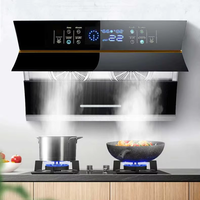 Hotte murale intelligente à double moteur 90 cm, aspiration puissante, LED, en cuivre et verre, pour cuisine connectée