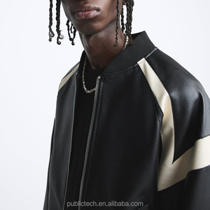 Veste Campus Décontractée Personnalisée pour Homme Veste Universitaire d'Hiver Veste en Cuir Imperméable Moyenne Épaissie pour Homme - Product Image 5