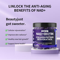 Gummies NAD+ sans sucre, marque privée OEM, complément alimentaire stimulant le NAD, soutient la santé cellulaire et l'énergie, 60 unités