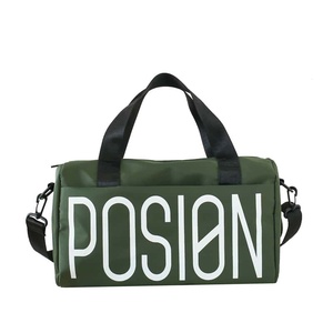 Posion Unisex Duffel <b>Bag</b> 36-55L Zipper Closure Sport Gym Travel <b>Bag</b> Black Orange Handles <b>Large</b> Capacity Lightweight - Product Image 4