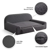 Canapé-lit de luxe en polaire Sherpa pour chien, coussin moelleux pour chat et chiot, mobilier confortable et chaud pour petits animaux avec dossier surélevé