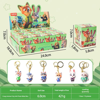 Vente en gros de porte-clés en peluche floquée Crazy Animal City, boîte mystère, figurines miniatures de dessins animés Nick, Judy et Sloth