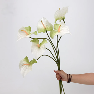 Fleur artificielle imperméable écologique en PU, aspect réaliste, rouge et verte, palmier, pour la maison, intérieur/extérieur, fête des pères, Halloween - Product Image 3