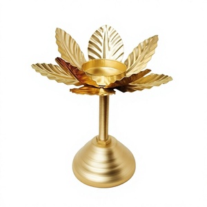 T-Light <b>Candle</b> <b>Holder</b> Stand Lotus Leaf Design Metal <b>Tealight</b> <b>Candle</b> <b>Holder</b> for Home Decor Living Room Wedding Table Centerpiece - Product Image 1
