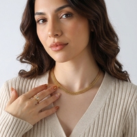 Colliers tendance en acier inoxydable, chaîne tressée en maille, plaqué or 14K 18K, bijoux pour femmes, 5 mm, hypoallergénique, résistant à l'eau