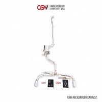Système d'échappement complet flexible en acier inoxydable avec embouts chromés doubles pour VW Scirocco 2.0T R Style Année 2009