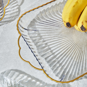 Vuông trong suốt Vàng Pet nhựa khay trái cây phòng khách sang trọng đồ ăn nhẹ & Bàn cà phê khay kẹo cho nhà bếp sử dụng - Product Image 3