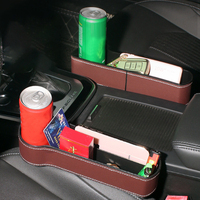 Vente directe usine – Organisateur de console avant de voiture de luxe sur mesure avec porte-gobelets et poches pour rangement latéral – Carclean Custom