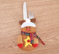 SHUANGYUAN – Porte-couverts promotionnels de Noël en feutre, motif cerf, pour la table (vente en gros)