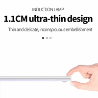 Lampu Kabinet Sensor Gerak PIR USB Rechargeable Berkualitas Tinggi JIANGYU, Sensor Cahaya Cerdas, Tahan Lama untuk Lemari Rumah