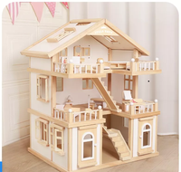 Maison de poupée en bois à trois étages pour filles, à construire soi-même, pour enfants de 2 à 13 ans, avec 20 petits meubles – Vente en gros