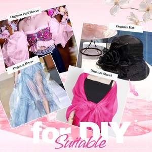 ชุดเดรสผ้าไหมออร์แกนซ่าสำหรับผู้หญิง114ซม. ผ้าโปร่งผ้าไหมโปร่ง100% กว้าง5มม. - Product Image 5