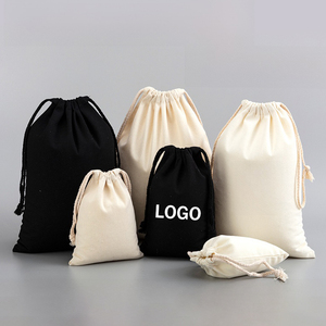 Eco Friendly Blank <b>Mini</b> <b>Black</b> Beige Canvas Cotton Drawstring <b>Bag</b> Custom Logo Cotton Dust <b>Bag</b> Gift Linen Drawstring Pouch - Product Image 1