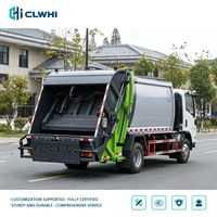 Camion de collecte des déchets Isuzu KV800 4x2 pour la ville, camion compacteur de déchets avec élévateur vert, camion de collecte des déchets en promotion